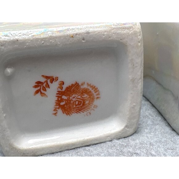 Vintage German Iridescent Porcelain Spice Jar Set 1920s - Picture 4 of 14